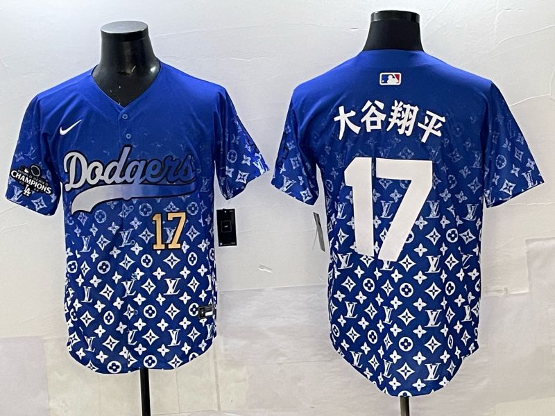 Men Los Angeles Dodgers #17 Ohtani Blue Nike 2025 MLB jersey 05